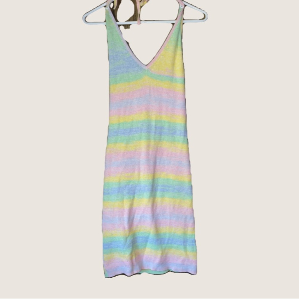 Pastel Rainbow Halter Dress